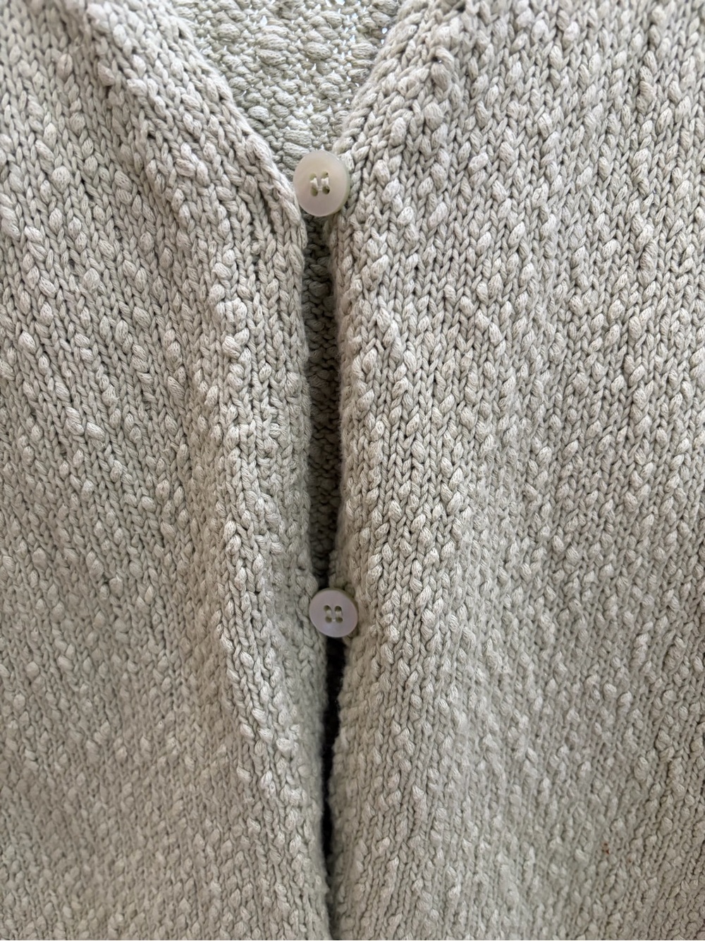 & Other Stories Light Sage Bouclé V-Neck Button Cardigan - Picture 5 of 7